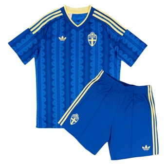 Billige Fotballdrakt Sverige Replika Bortedraktsett Barn VM 2026 Kortermet (med bukser)
